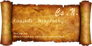 Csajkó Nikolett névjegykártya