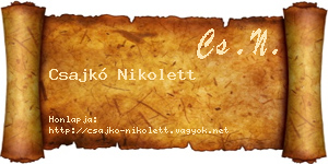 Csajkó Nikolett névjegykártya